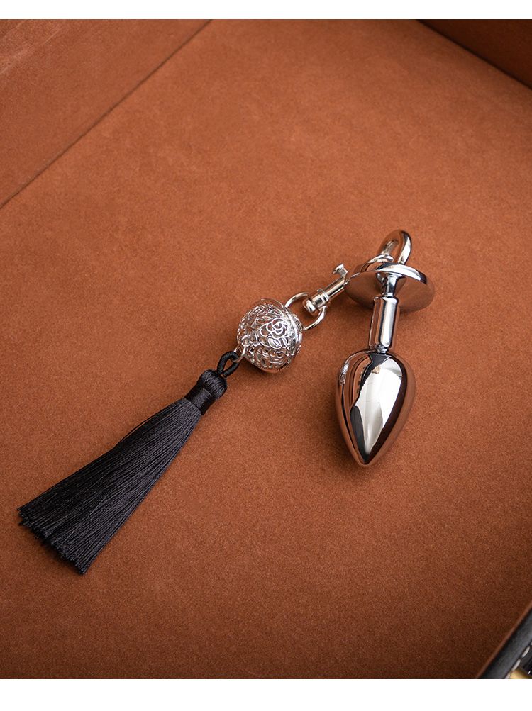 Black Wolf Metal With Brushes Crystal Beads Plug Handcuffs Prostate Massager Anal Vibrator Adult Toys Sex Store_voghion.com
