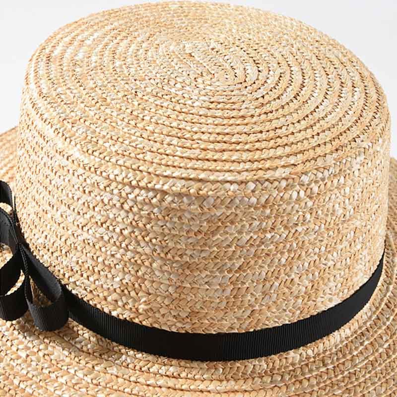 Fashion Fashion Classical Beach Ribbon Bowknot Boater Wide Brim Summer Sun Hats for Women Ladies Wheat Straw Cap Kentucky Derby Hat_voghion.com