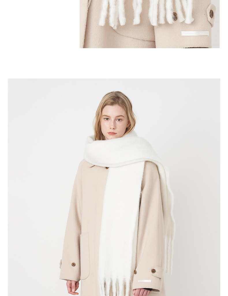 Z Home Corea Versatile Morbida Cerata Tinta Unita Sciarpa Imitazione Cashmere con Nappe Scialle da Donna Inverno Caldo e Spessa_voghion.com