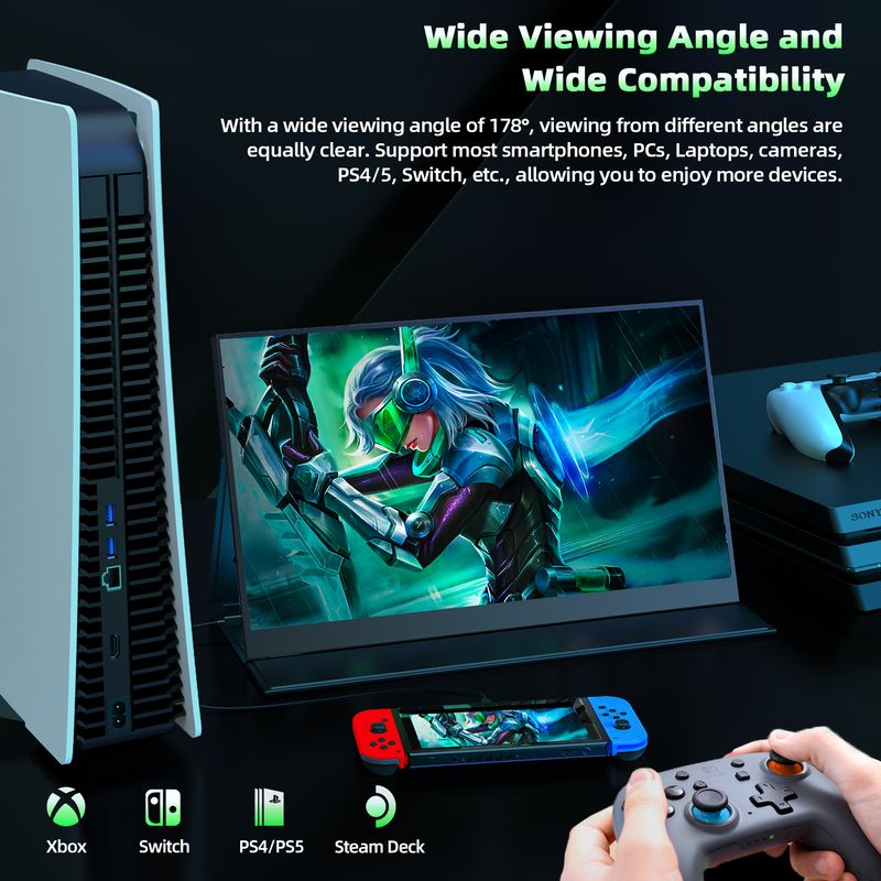 17,3 Zoll 1080P 240 Hz tragbarer Gaming-Monitor 100 % sRGB 8Bit AMD Freesync Laptop-Spiel Zweitanzeige 16:9 IPS-Bildschirm_voghion.com