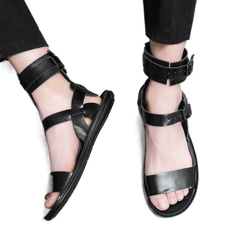 Unschlagbare Qualität 2024 Sommer Stinky Roman Ledersandalen Bequeme und modische tägliche britische Strandschuhe für Männer_voghion.com