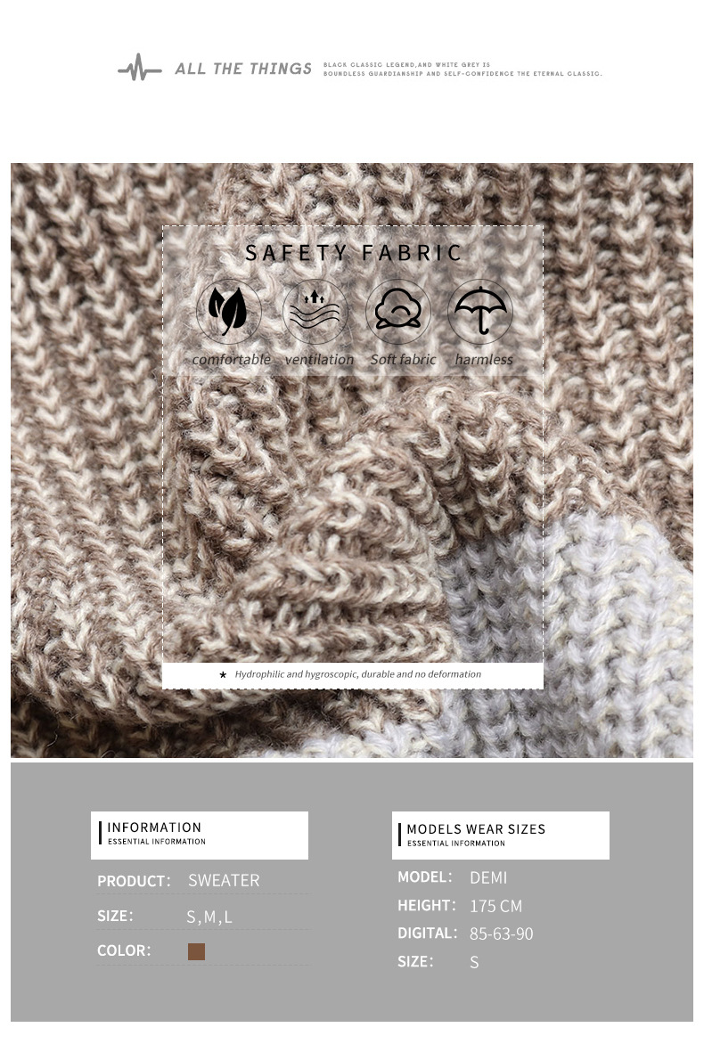 Damenbekleidung Mode Damen Langarm Kontrastfarbe Lange Pullover Strickjacke Für Frauen_voghion.com