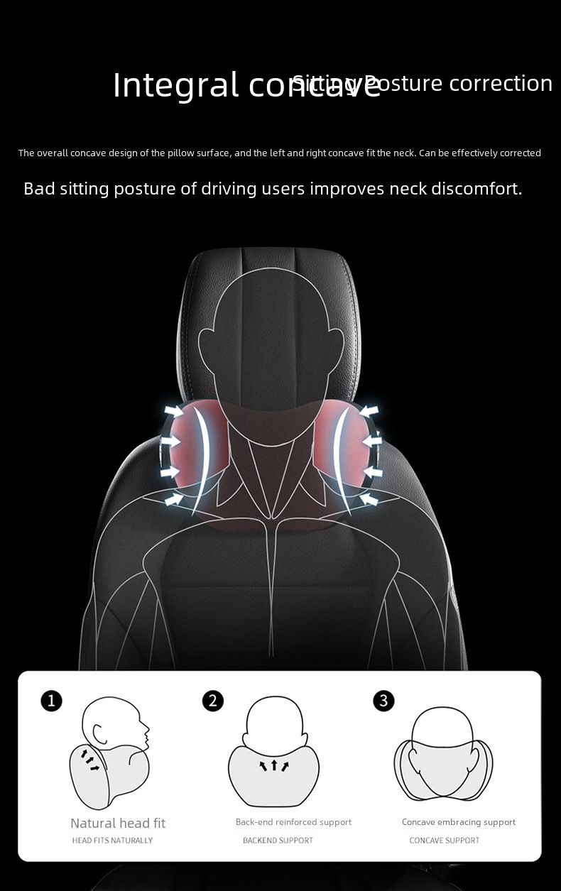 Car headrest pillow car seat memory foam waist cushion car neck pillow a pair of car pillow neck pillow car_voghion.com