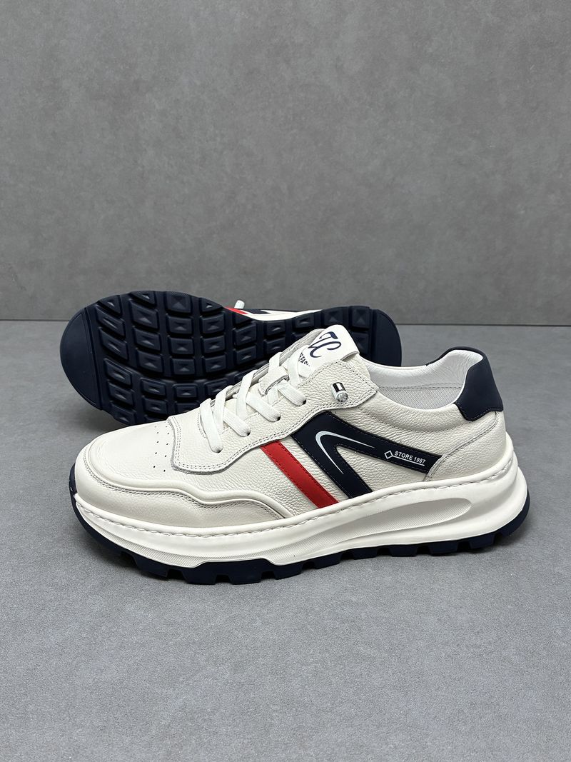 Sneakers bianche leggere, traspiranti, versatili, sportive, alla moda, da uomo, casual, in pelle, con suola spessa, Forrest Gump_voghion.com