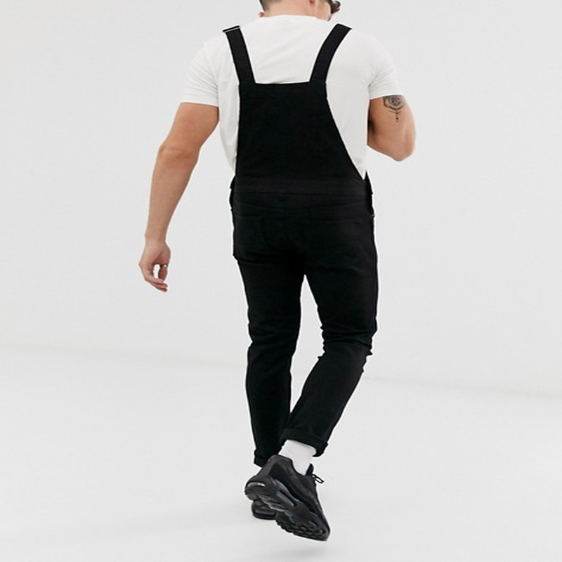 Men's halter denim rompers jeans and pants_voghion.com