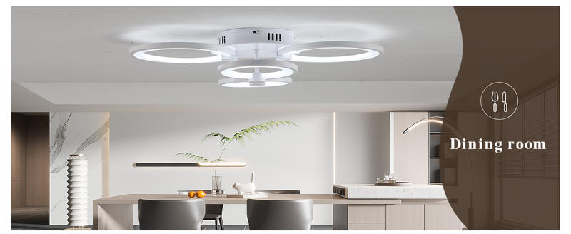 Moderne Deckenleuchte mit Unterputzmontage, 42 W, dimmbare LED-Lampe für Wohnzimmer, Schlafzimmer, Küche, Schlafzimmer, Deckenleuchten, 3000–6000 K, Weiß_voghion.com