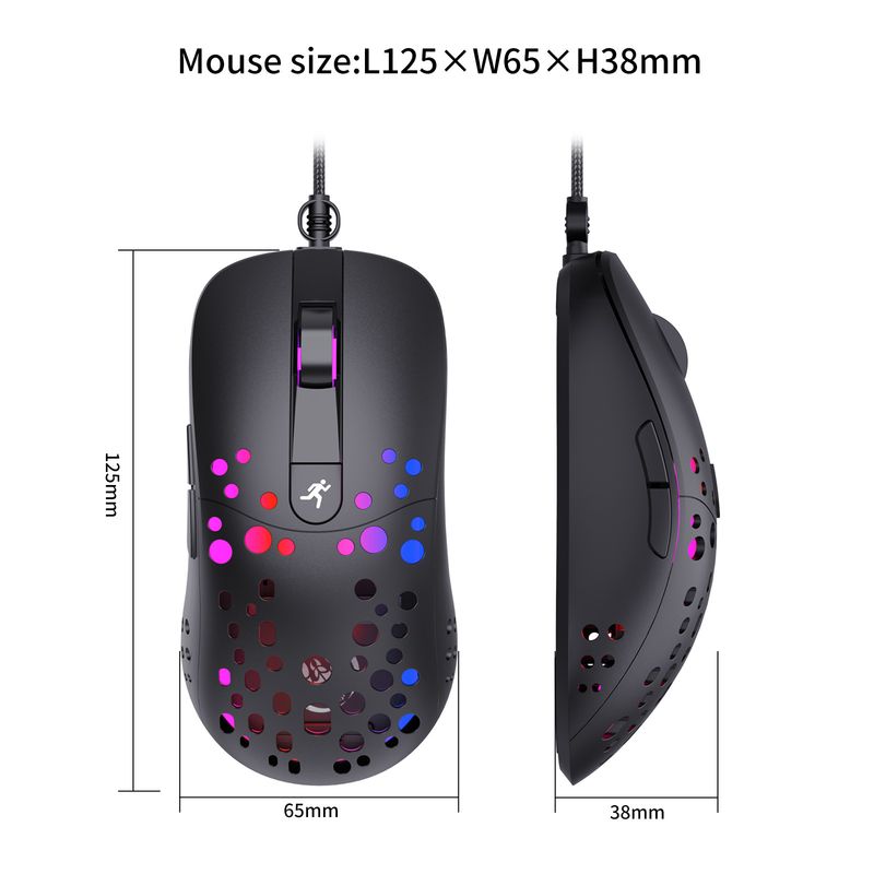 Lach RGB Glow Makro Programméierung Spillmaus 6-Knäppercher fir Luuchten auszeschalten Verschidde verkabelt Mausen_voghion.com