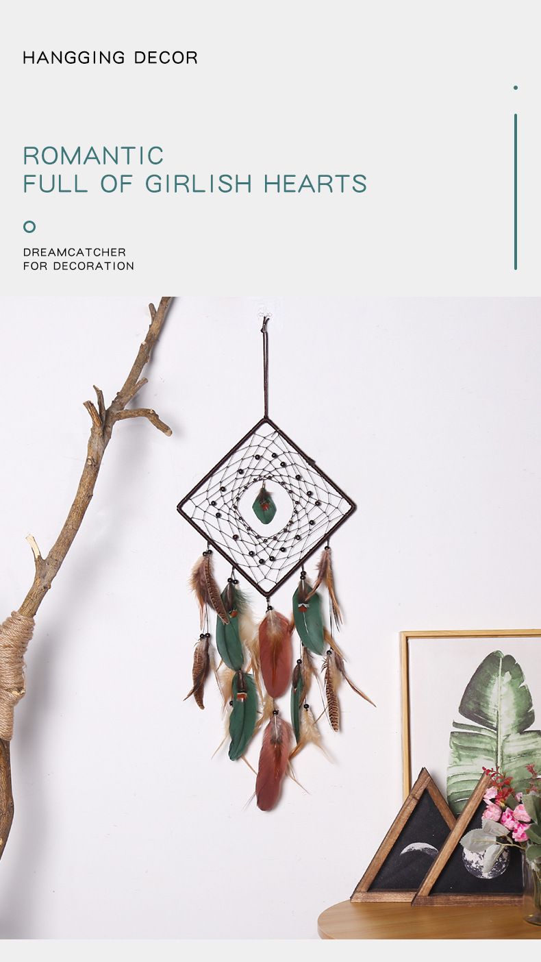 Indian Ornament Wind Chime Ins Forest Style Triangle Creative Dream Catcher Hanging Decoration_voghion.com