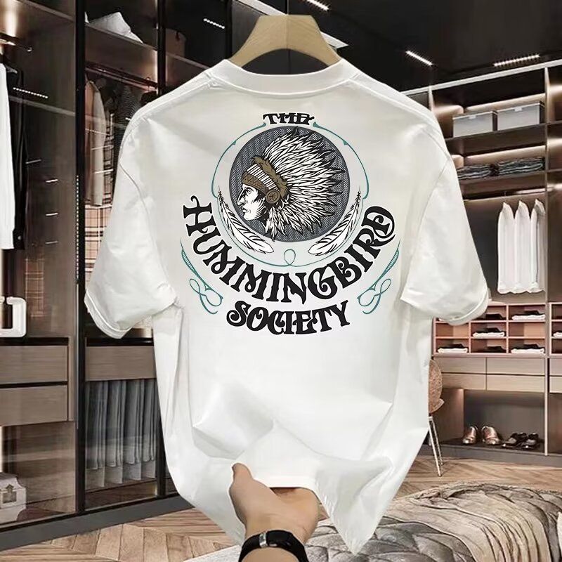 European Station High-end Heavy Men's Short-sleeved Top Breathable Trendy Brand Soft All-match T-shirt Light Luxury Fashionable Short-sleeved Round Ne_voghion.com