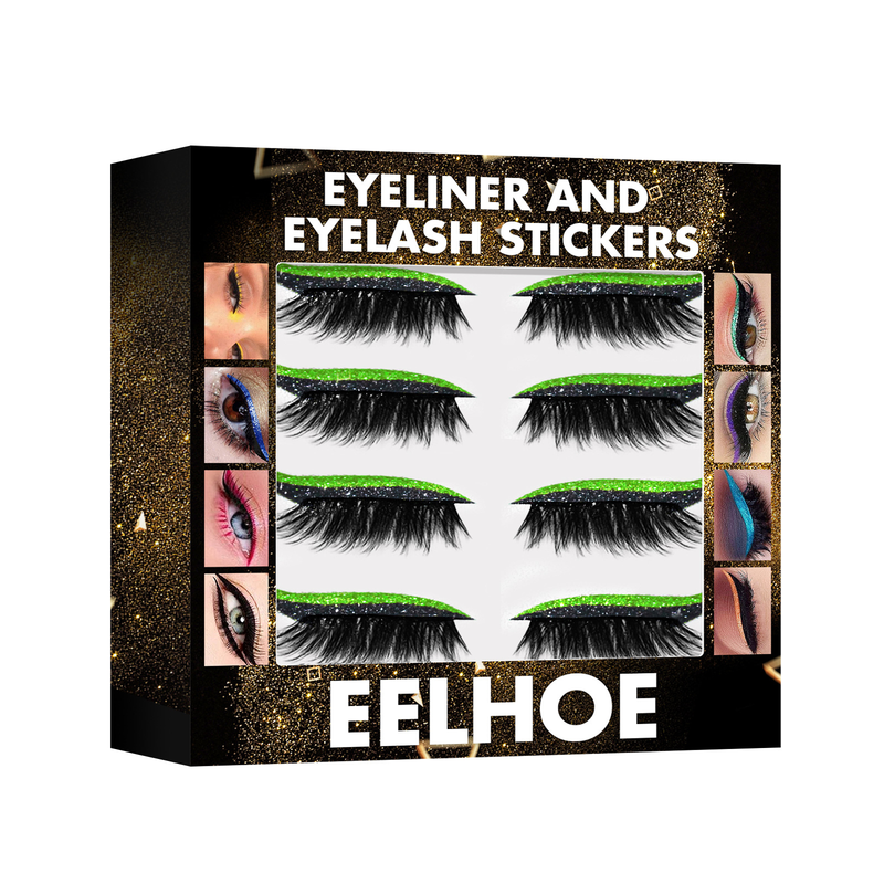EELHOE glimmer falske øjenvipper eyeliner stickers limfri selvklæbende øjenskygge falske øjenvipper krøllede øjenvipper øjenmakeup stickers_voghion.com