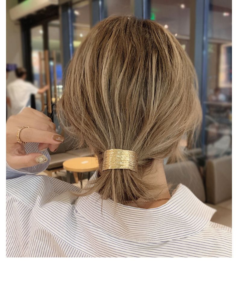 Instagram Carino e dolce piccolo cerchietto in pelle annodato a cerchio per capelli, cerchietto semplice in lega in stile foresta, maglia di perle rossa_voghion.com