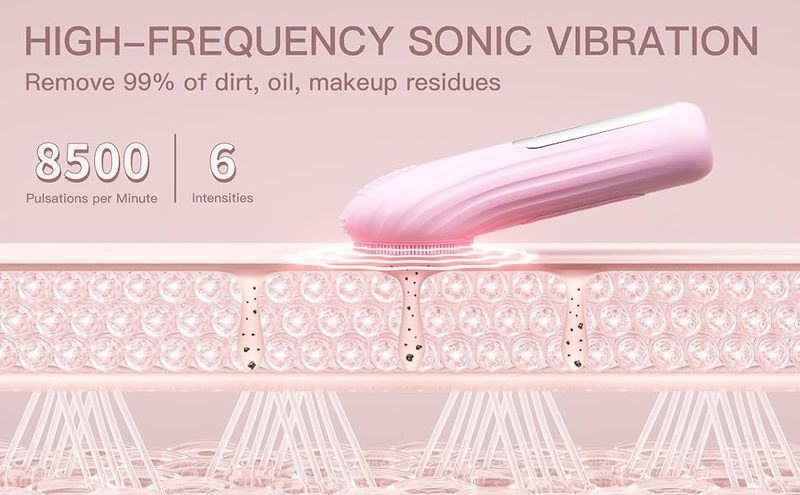 Sonic Waterproof Facial Cleansing Brush Rechargeable Scrubber Exfoliating Vibrating Deep Clean Face Cleaner Skin Care Tool_voghion.com