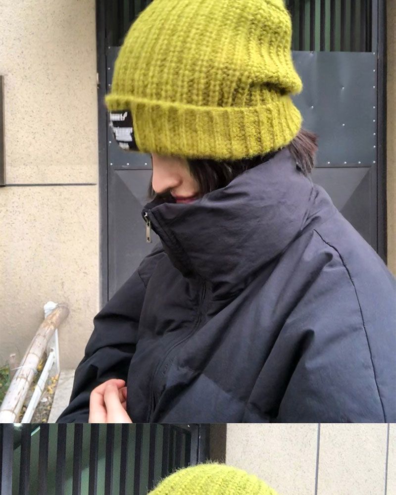 Grande circonferenza della testa da donna in maglia, versatile versione autunno inverno in maglia, protezione per viso e orecchie con cappuccio, impilabile_voghion.com