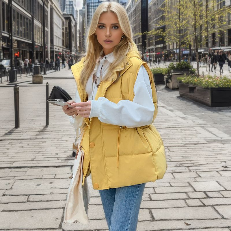 Giacca corta e calda da donna, gilet in cotone, gilet, cappotto_voghion.com