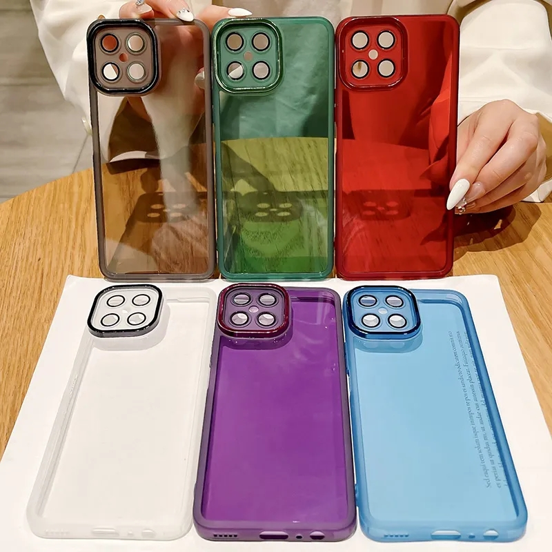 Soft Electroplated Camera Protection Clear Case For Honor X8A X7A X5 X9 X8 X7 X6 X6S Huawei NOVA Y90 Y70 PLUS 9SE Silicone Cover_voghion.com