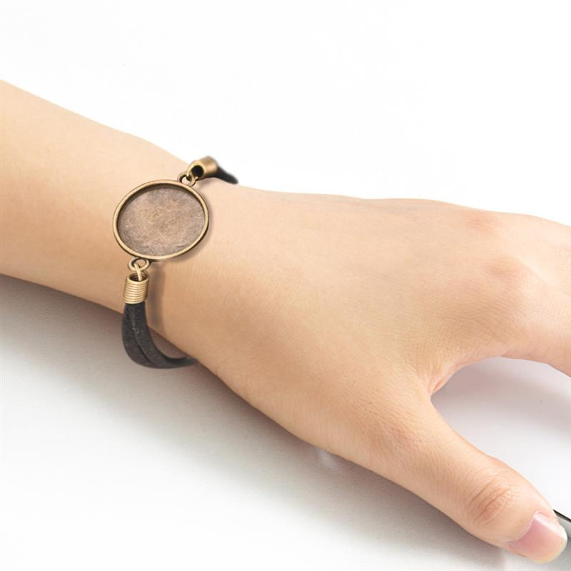 20Pcs Bracelet Cabochon Base Settings Fit 20mm/25mm Glass Cabochons Blank Cameo Tray Settings For DIY  Making Findings_voghion.com