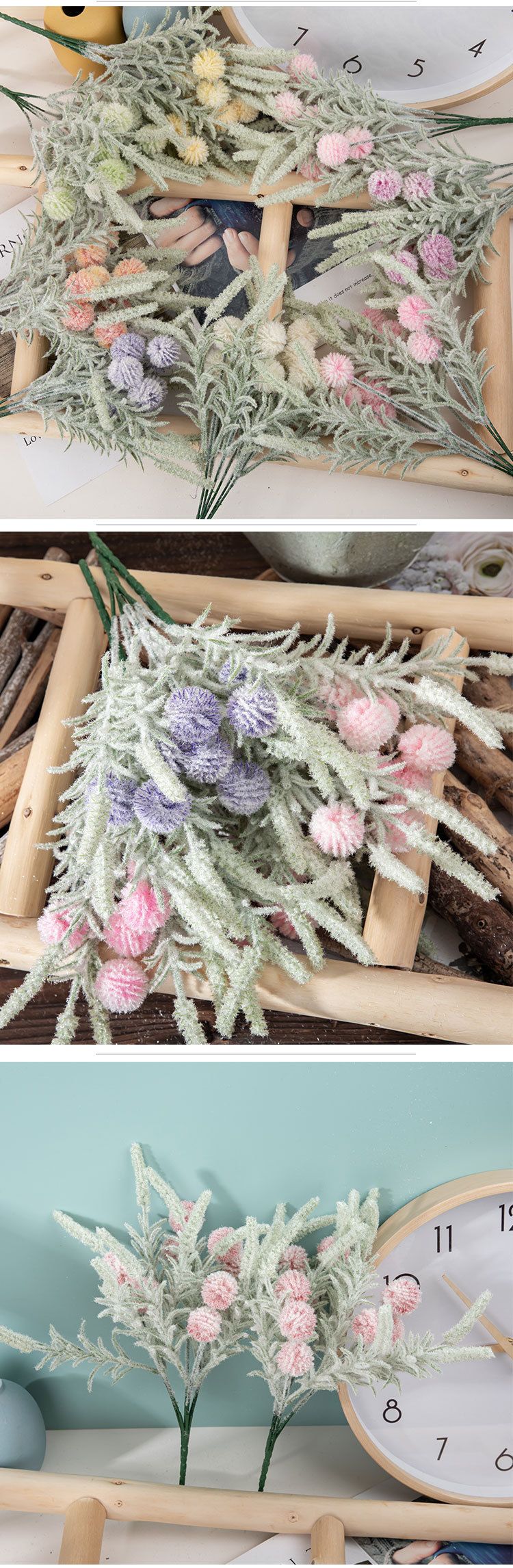 Simulazione di fiori di tarassaco con erba stile INS produttore decorazione per la casa matrimonio transfrontaliero all'ingrosso fiori artificiali MW85505_voghion.com