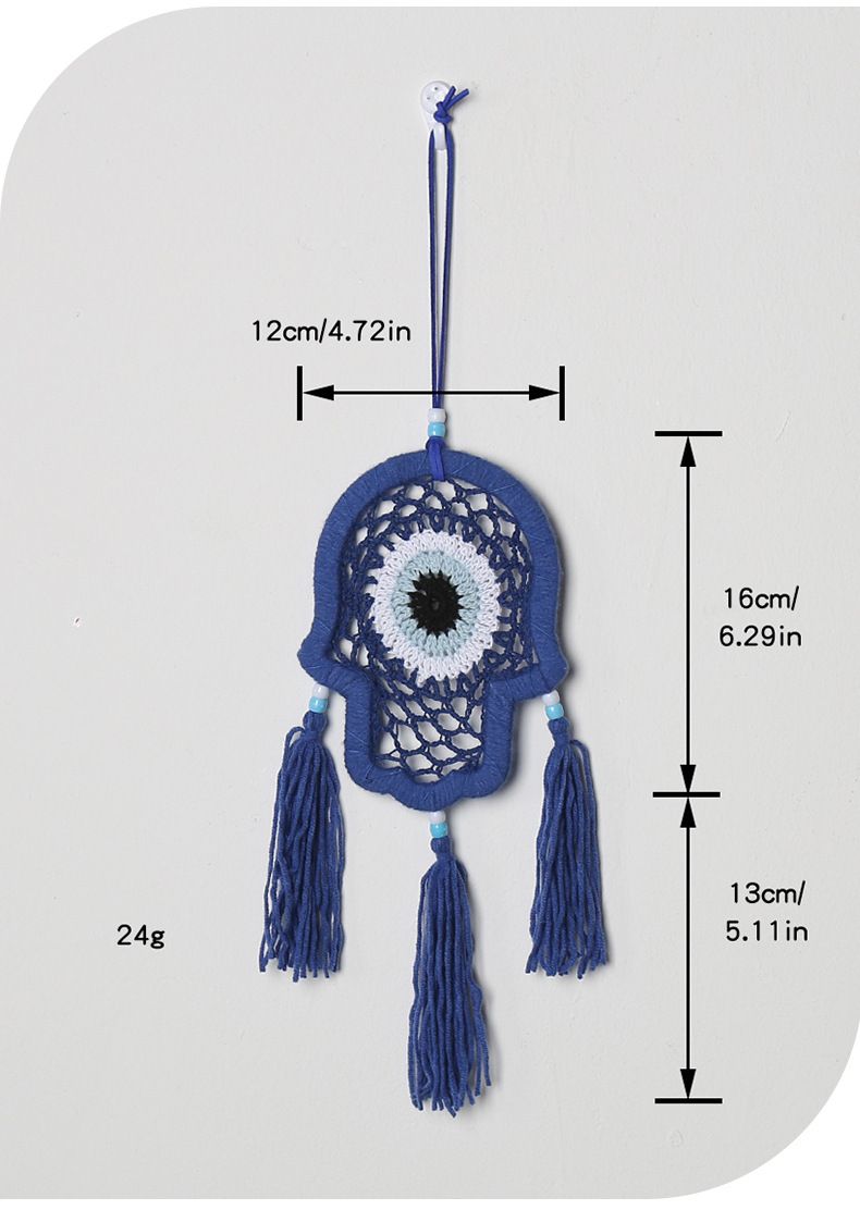 SJ9517 Indische Dämonenauge-Palme, zum Aufhängen, handgewebte Quaste, Wanddekoration, Innendekoration_voghion.com