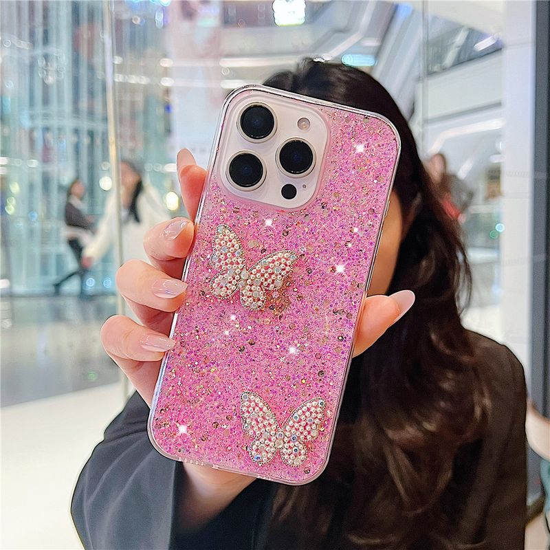3D Butterfly Glitter Phone Case For Samsung Galaxy S25 S24 S23 S22 S21 Ultra Plus S20FE Note 20 Fashion Shockproof Silicon Cover_voghion.com