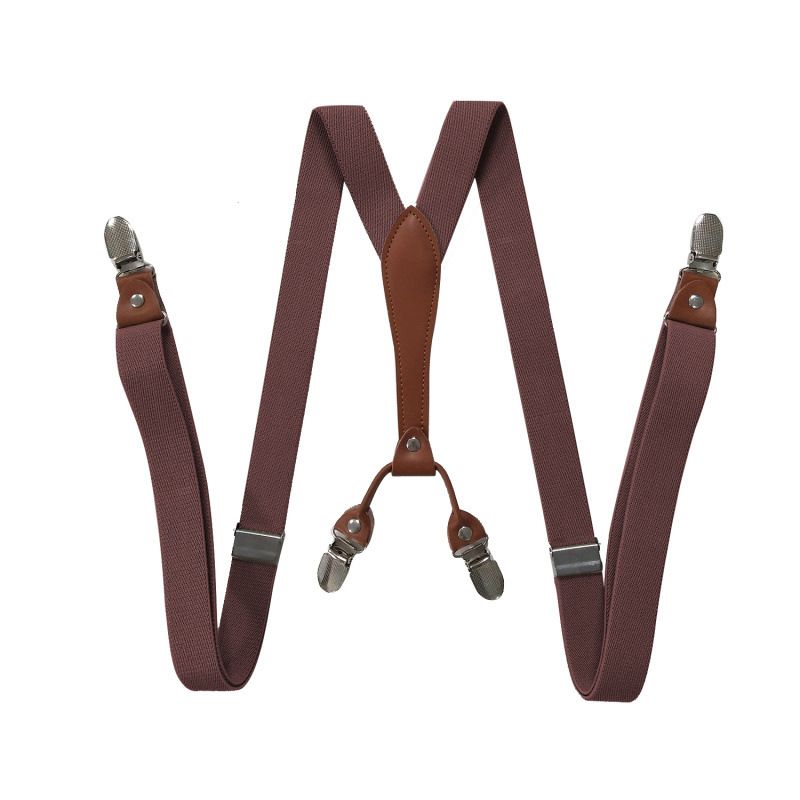 Tirantes VOOTHOST de 4 clips negros para hombre, 2,5 cm, para pantalones de mujer, con tirantes ajustables, color negro F0219_voghion.com