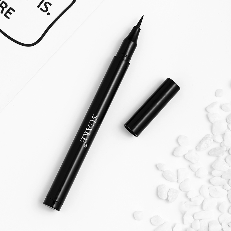 Wasserfester mattschwarzer flüssiger Eyeliner, Damen-Make-up, schnell trocknender, glatter Eyeliner, dauerhafte Wimpernstift-Kosmetik_voghion.com
