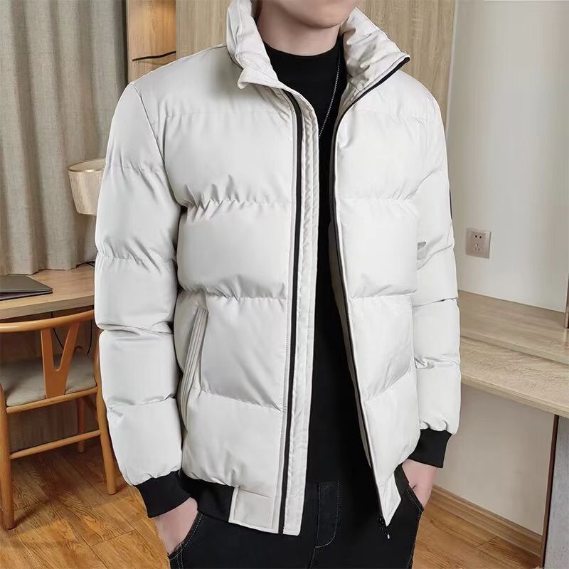 Giacca imbottita da uomo con emblema della tigre - Cappotto invernale con collo alto e imbottitura in poliestere spesso, capospalla slim fit con cerniera per il freddo_voghion.com