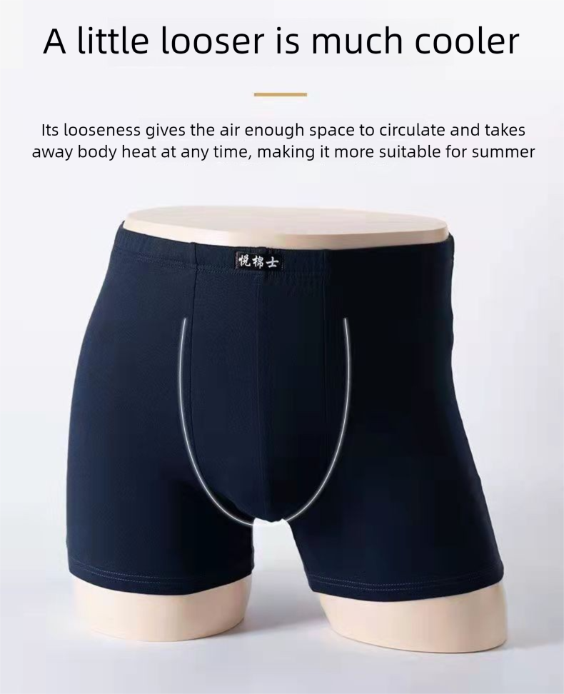 Men's 100% Cotton High-Waist Boxer Briefs Set - 3 Pieces_voghion.com
