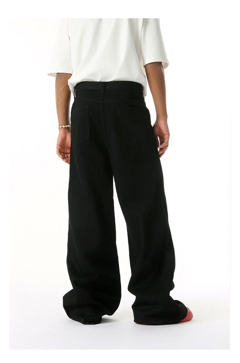 EF JEANS | 2025 Spring New Hong Kong Style Fashion Old Retro Casual Versatile Drape Floor Mopping Jeans_voghion.com