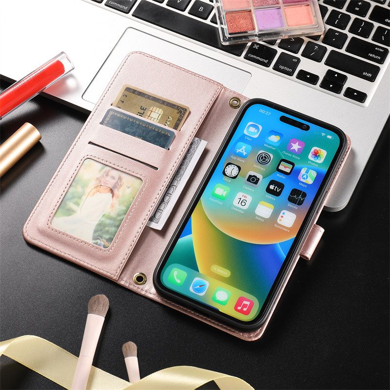 Capa Flip de Luxo para Samsung Galaxy S24 FE/S24 Ultra/S24 Plus/S24+/S24 Carteira de Couro Xadrez Porta-Cartão Capa Magnética_voghion.com