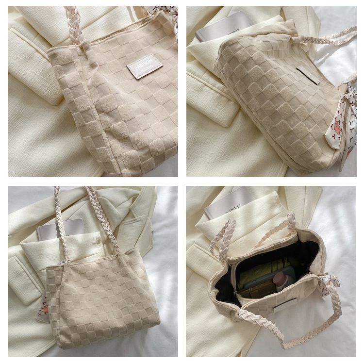 Bag, large capacity women's bags, autumn and winter popular versatile square tote bag, casual scarf, shoulder bag_voghion.com