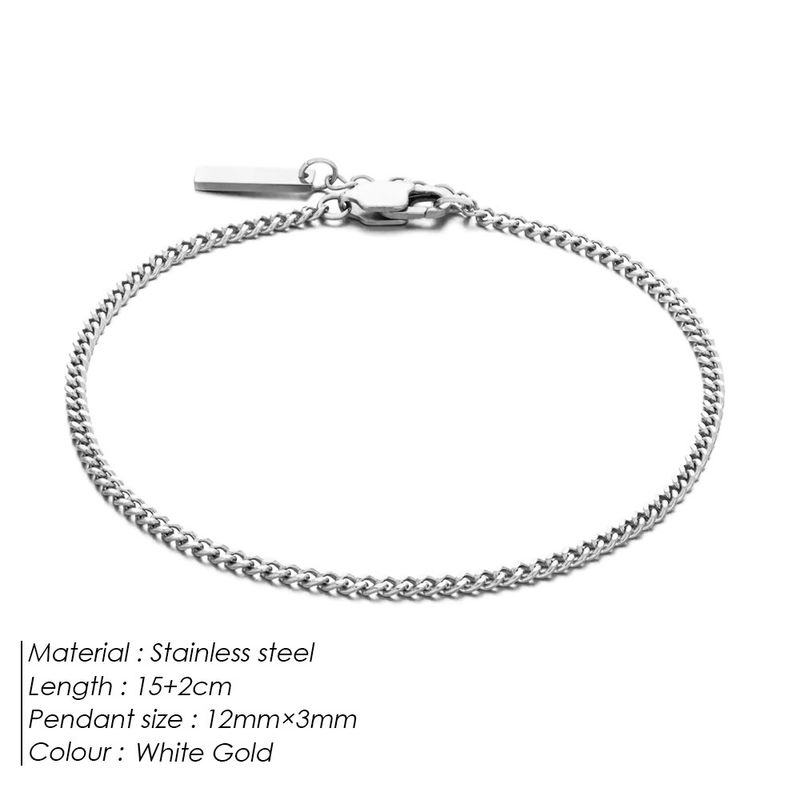 e-Manco Premium Niche Stainless Steel Cuban Chain Men's Bracelet Simple Elegant Adjustable Jewelry_voghion.com
