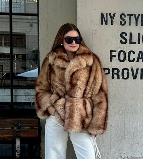 Elegant Winter Faux Fur Coat For Women - Short Plush Jacket With Classic Lapel Collar, Warm & Stylish Outerwear In Plus Sizes (XS To L)_voghion.com