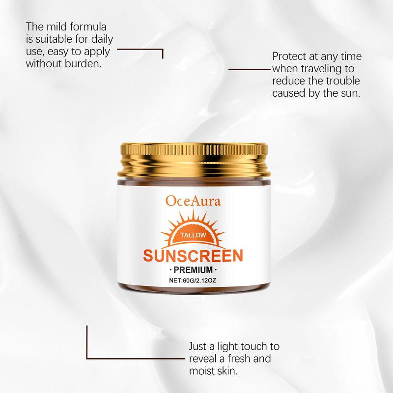 Crème protectrice visage à la graisse de vache OceAura : douce, hydratante, rafraîchissante, non collante et protectrice pour l'été_voghion.com