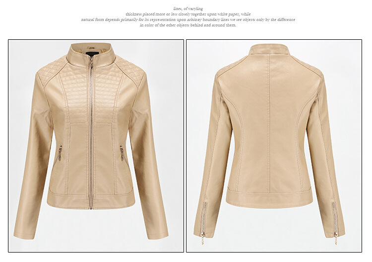 Women's Clothing Leather Jacket Leather Jacket Casual Spring and Autumn Coat_voghion.com