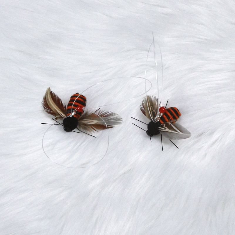 New Little Bee Replacement Head Realistic Small Flying Insect Cat Teaser Wand Design_voghion.com