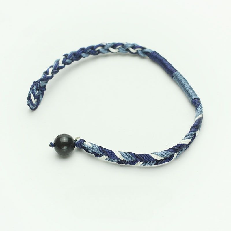 Braccialetto da uomo RedBi Red Rabbit in denim blu tinto, stile americano, con corda da mano_voghion.com