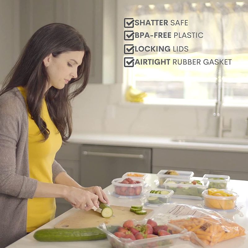 Food Storage Containers Set - BPA-Free Plastic Meal Prep Containers Microwave & Freezer Safe Stackable Kitchen Organizers For Fridge & Pantry_voghion.com
