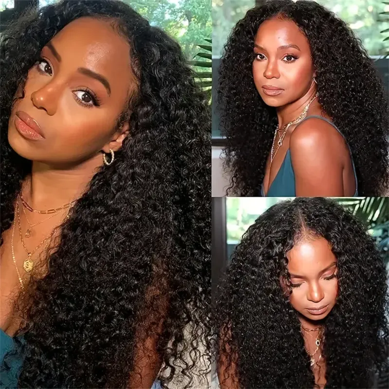 Peluca de cabello humano con ondas al agua en forma de V, densidad del 180 %, 100 % hecha a máquina, de 45 a 81 cm, cabello Remy para mujer_voghion.com