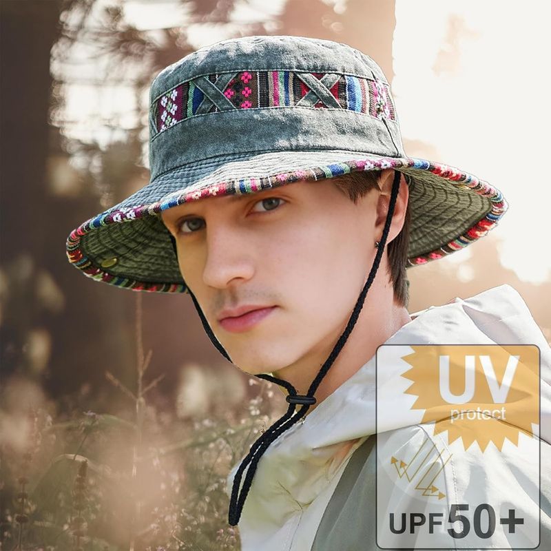 Sun Men's Summer UV Protection Cotton Foldable Safari Outdoor Hiking Bush Fishing Garden Boonie Hat_voghion.com