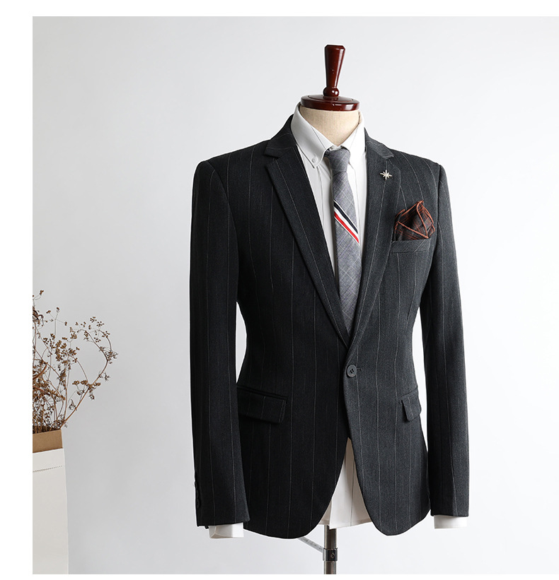 Herrenbekleidung Slim Fit Hochzeitsanzug-Set – Moderner Business-Blazer und Hose mit optionaler Weste, Herbst-Winter-Kollektion (Dunkelgrau)_voghion.com