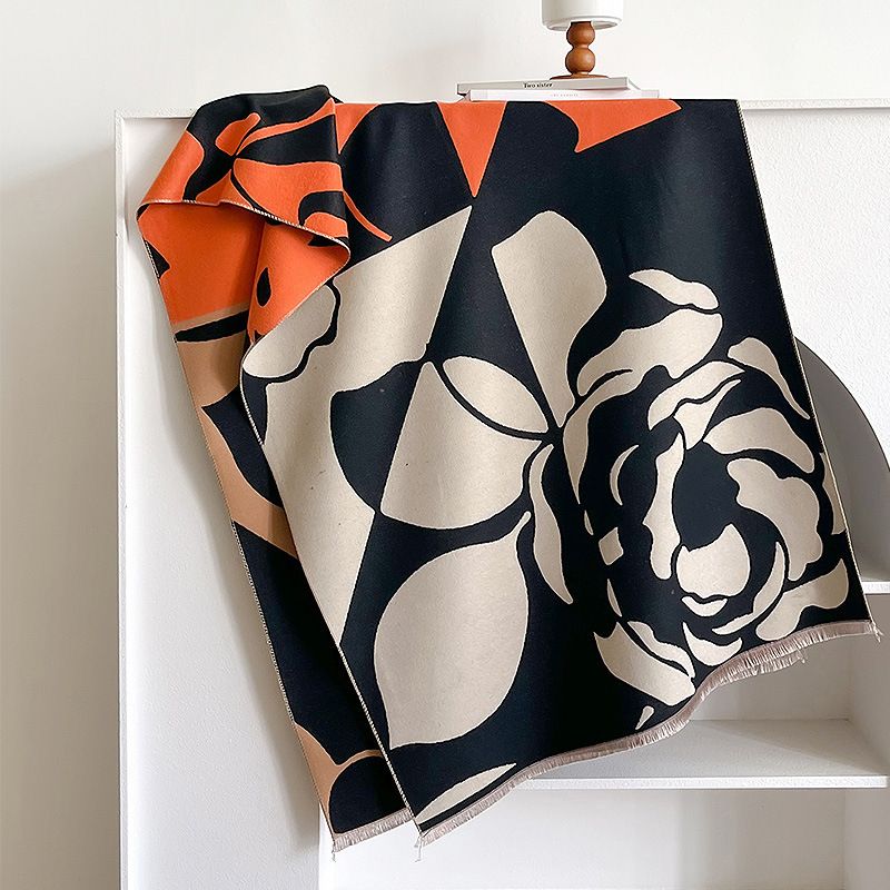 Design High-End-Kaschmirschal für Herbst und Winter, verlängerter, warmer Schal für Damen, vielseitige Farbabstimmung_voghion.com