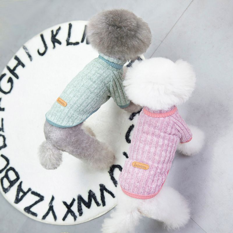 Új Teddy kiskutya kisállat ruházat őszi/téli 21 háromszínű alappulóver_voghion.com