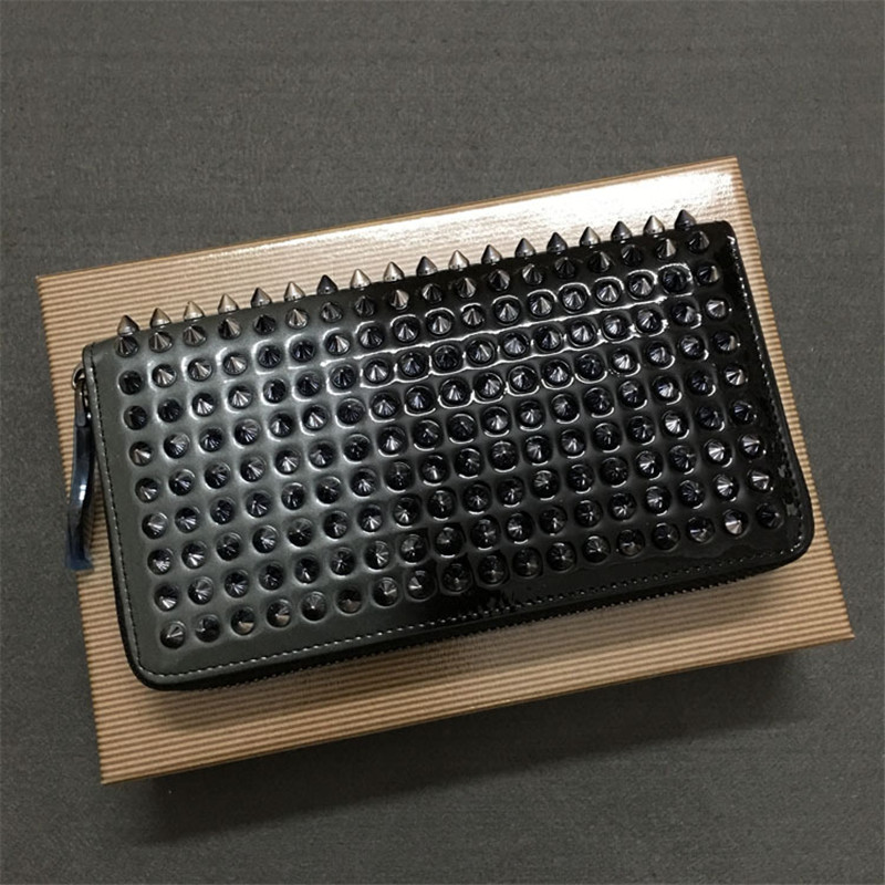 2022 neue Marke Design Punk Lange Zipper Niet Brieftasche Top Qualität Männer Frauen PU Leder Geldbörse_voghion.com