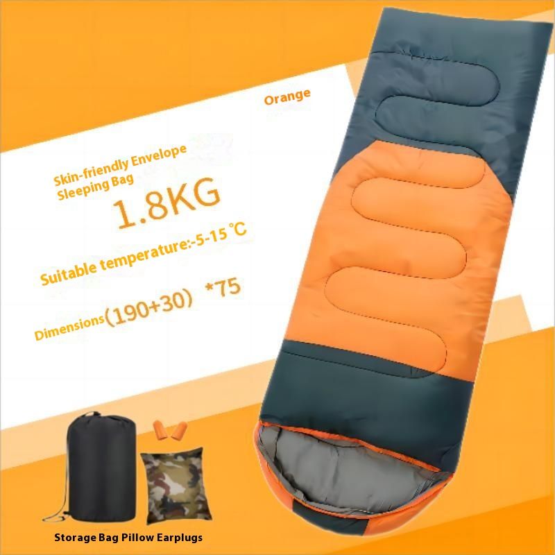 Sleeping Bag For Adults, Single Person, Outdoor Camping, Portable, Winter Thickened, Machine Washable, Nap, Dirt-Proof,_voghion.com