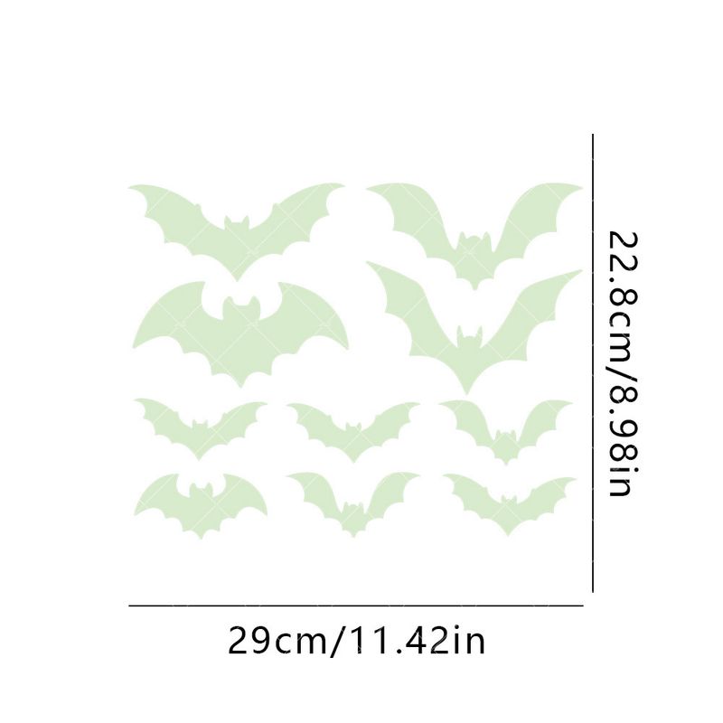 Im Dunkeln leuchtende Halloween-Wandaufkleber mit Fledermaus- und Geistermotiven – selbstklebende, gruselige Dekoration für Partys, Zuhause und Büro (verschiedene Größen und Designs)_voghion.com