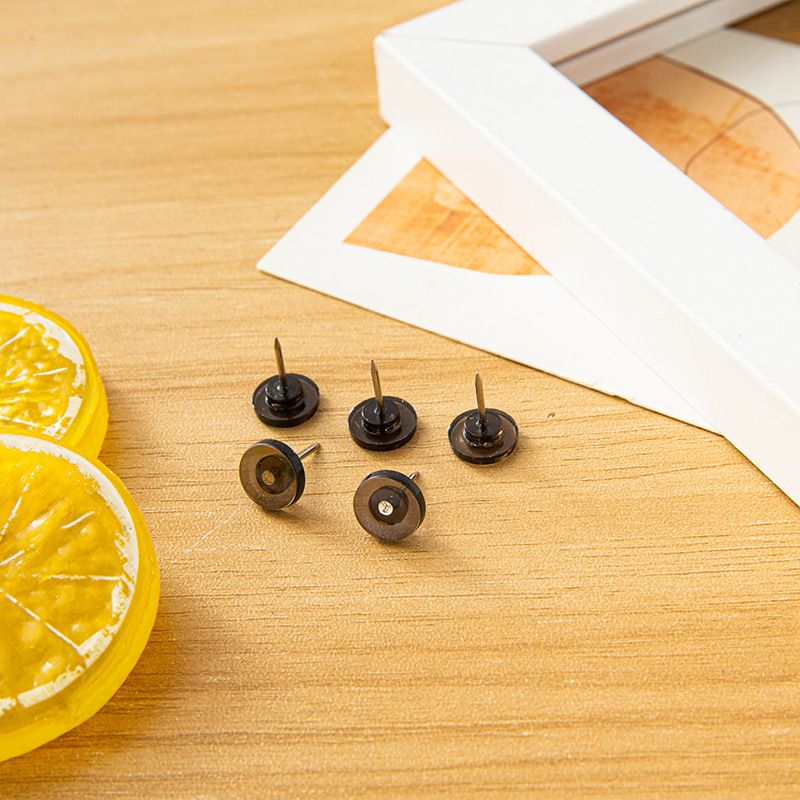 Chincheta de corcho de plástico con forma especial para uñas redondas pequeñas y transparentes, 100 unidades por caja_voghion.com