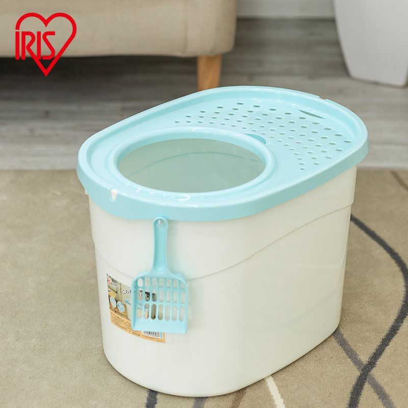 Iris Top Entry Litter Box Large Space Leak-Proof Fully Enclosed Cat Toilet Deodorizing_voghion.com