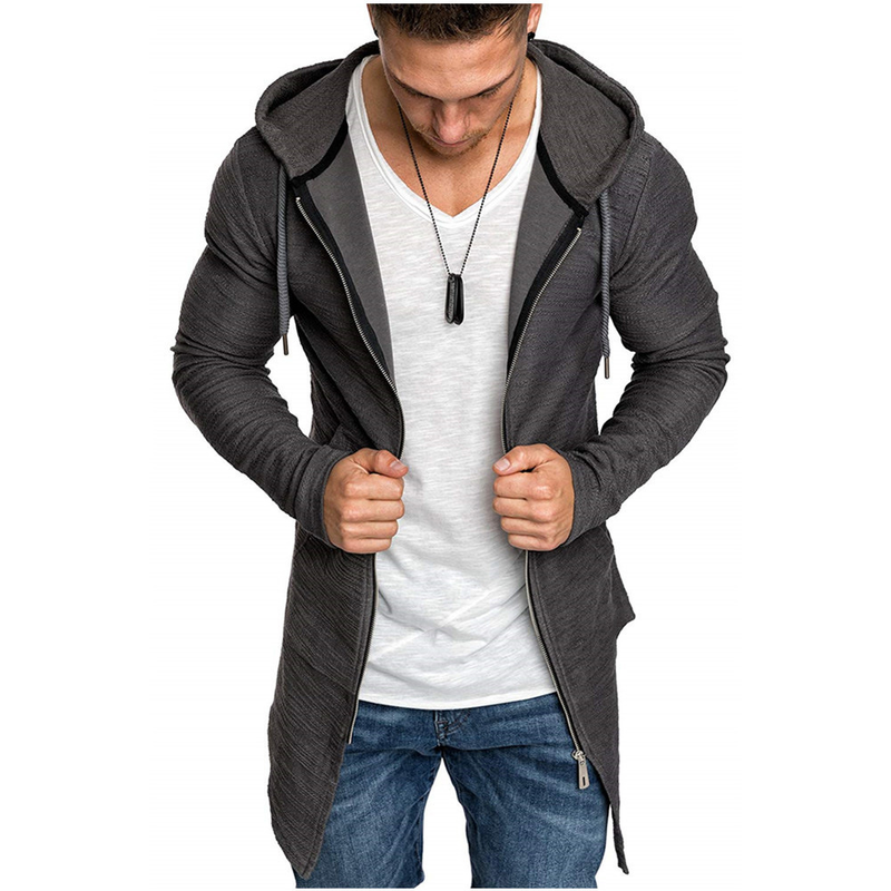 Herbst und Winter, Außenhandel, Windjacke, modisch, schmal, mittellang, Schwalbenschwanz-Pullover, Strickjacke, Reißverschluss_voghion.com