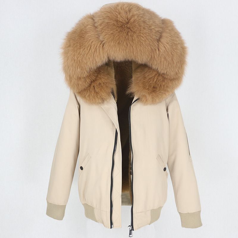 Women's Clothing New Style Parka With Thickened Artificial Fur Lining, Detachable Real Fur Large Fur Collar Jacket For Women_voghion.com