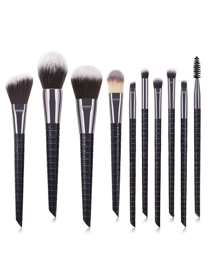 10-teiliges Make-up-Pinsel-Set, Krokodilmuster, Grundierungspinsel, Lidschattenpinsel, Wimpernpinsel, Make-up GUJHUI_voghion.com